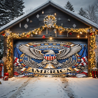Lorva Garage Door Banner Decoration 250 Years of American's Power