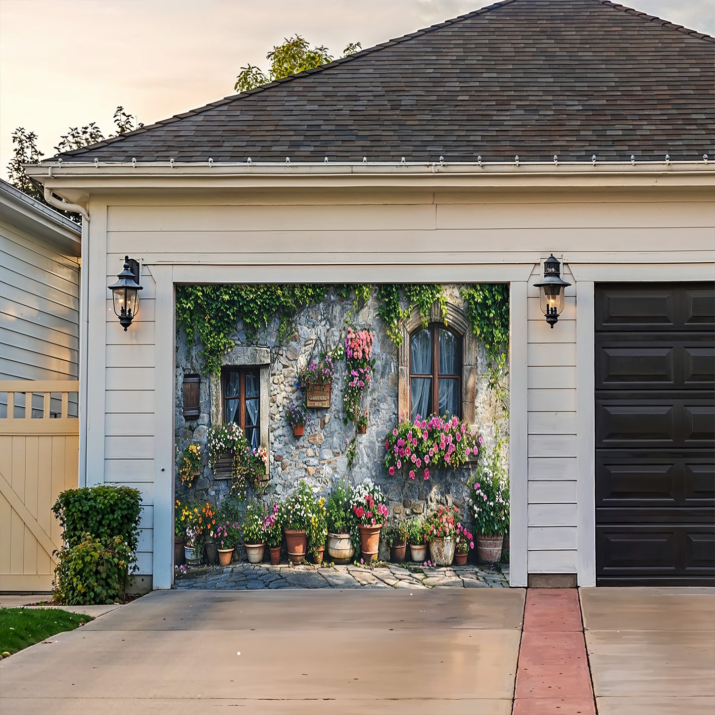 Lorva Garage Door Banner Enchanted Cottage Garden