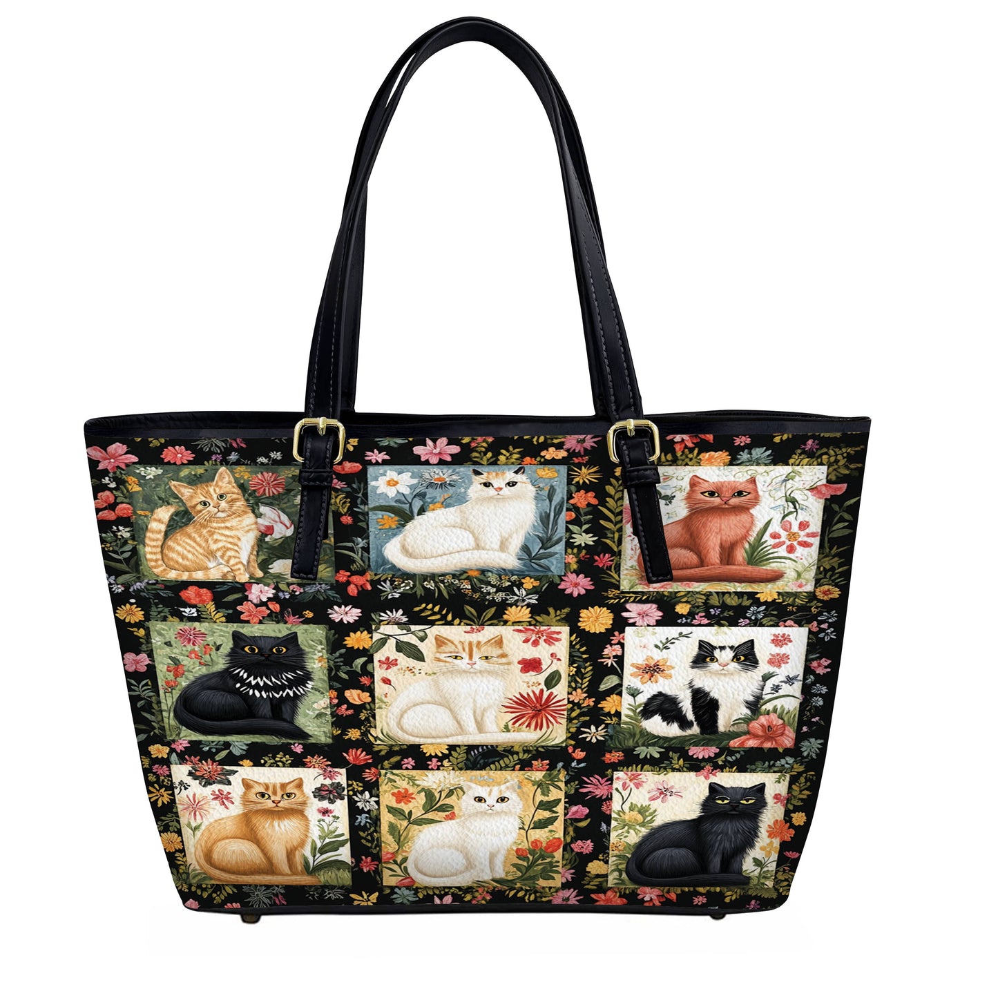 Lorva Leather Tote Bag Feline Fields Forever