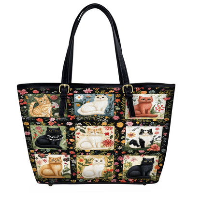 Lorva Leather Tote Bag Feline Fields Forever
