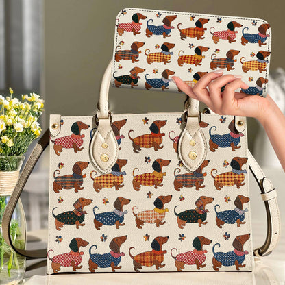 Lorva Dachshund Leather Bag Joyful