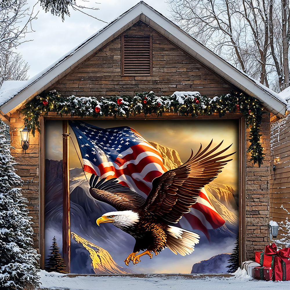 Lorva Garage Door Banner Decoration 250th Anniversary Cross The Mountain