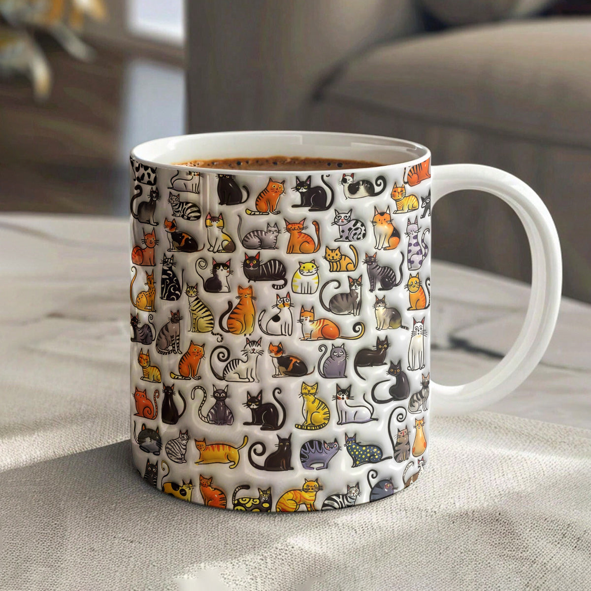 Lorva Mug Joyful Cat Family