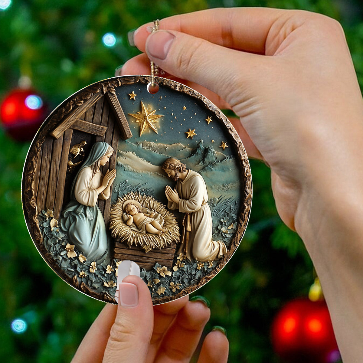 Lorva 2D Acrylic Ornament Timeless Holy Family