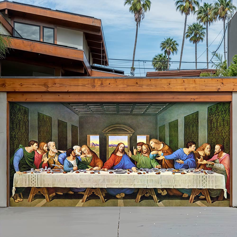 Lorva Garage Door Banner Decoration The Last Supper