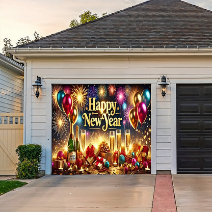 Lorva Garage Door Banner Decoration Happy New Year