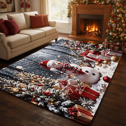 Lorva Snowman Christmas Area Rug Festive Lovely