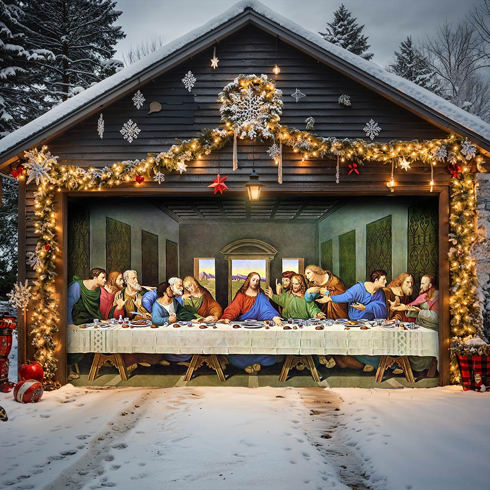 Lorva Garage Door Banner Decoration The Last Supper