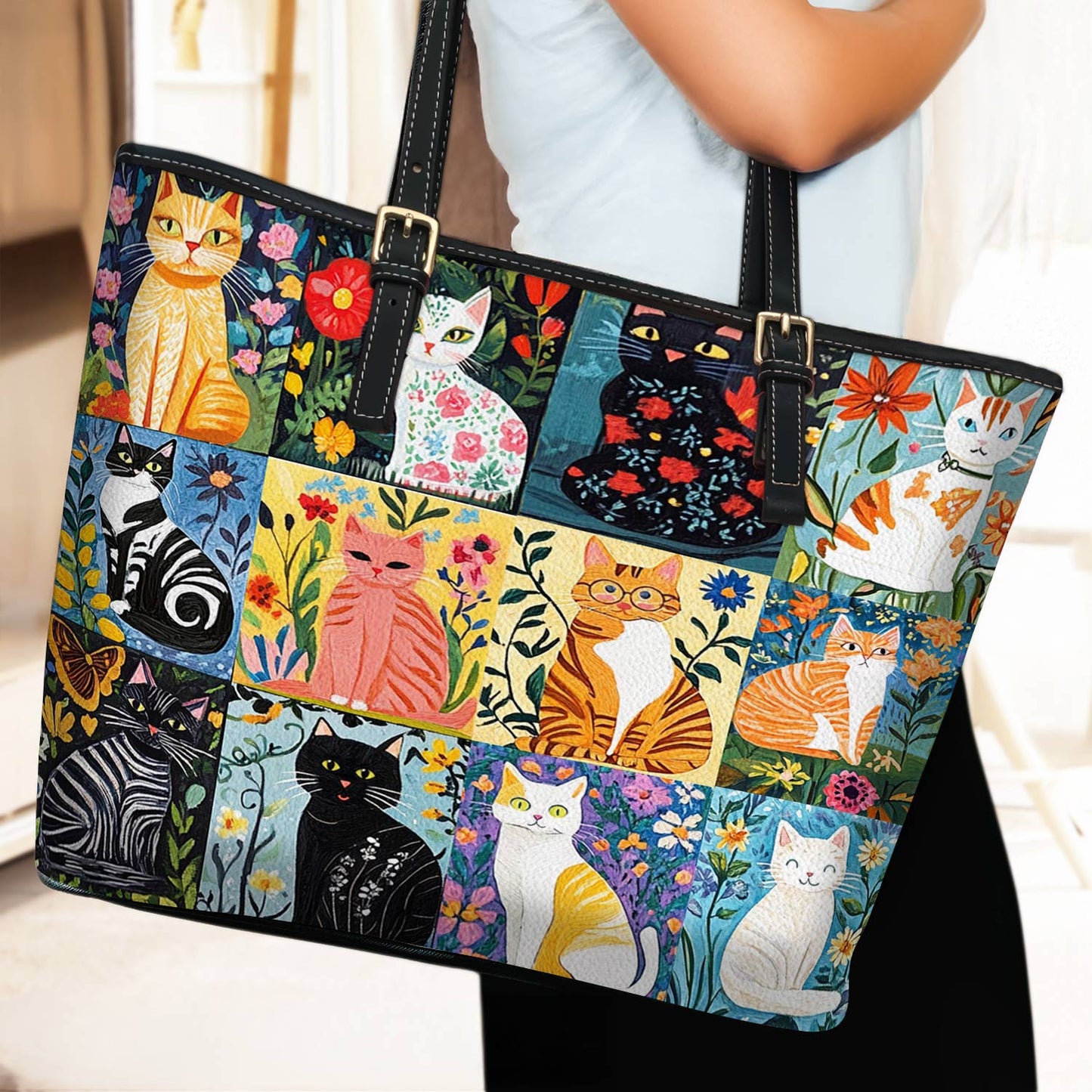 Lorva Leather Tote Bag The Catwalk Bloom
