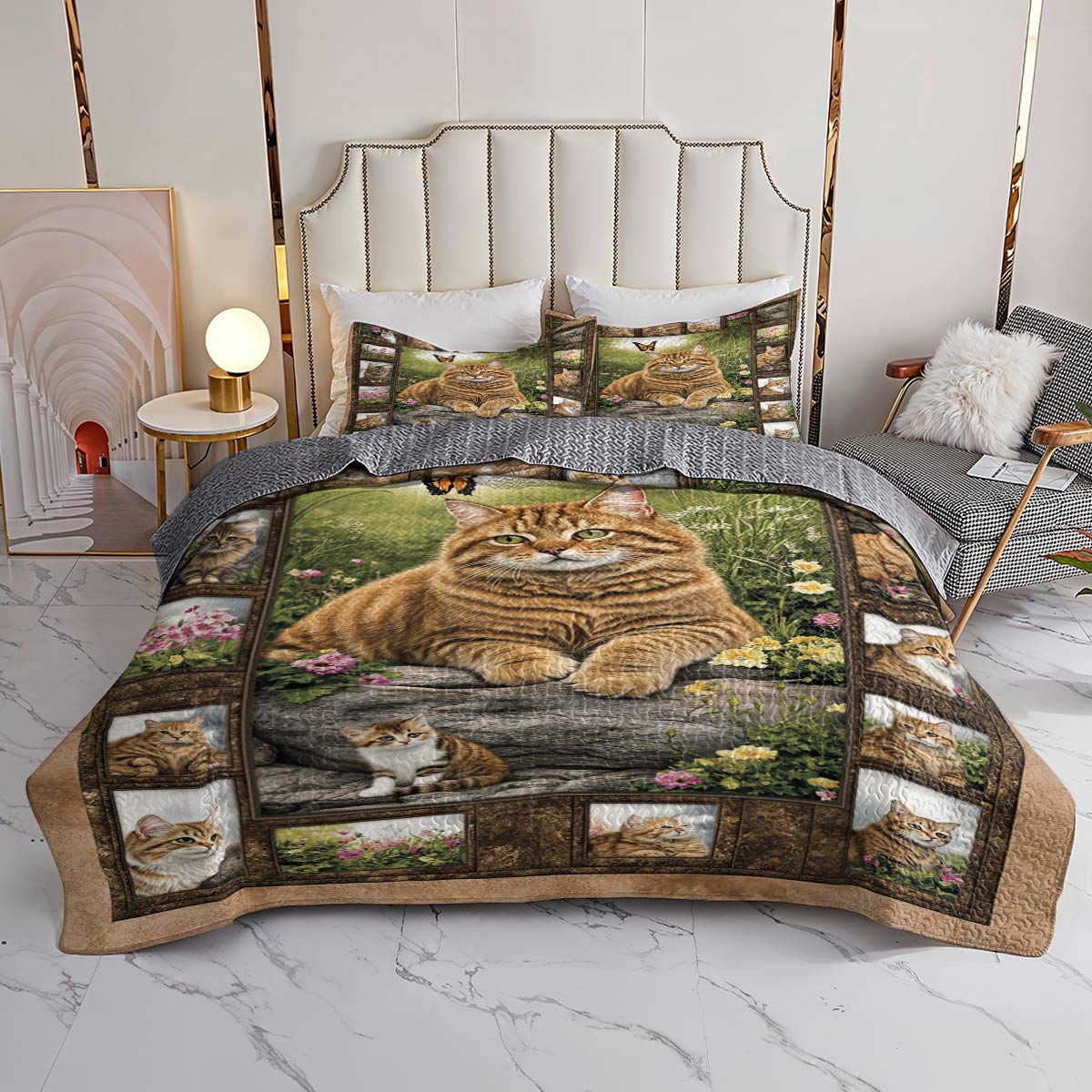 Lorva All Season Quilt 3-Piece Set Garden Tabby Dreams