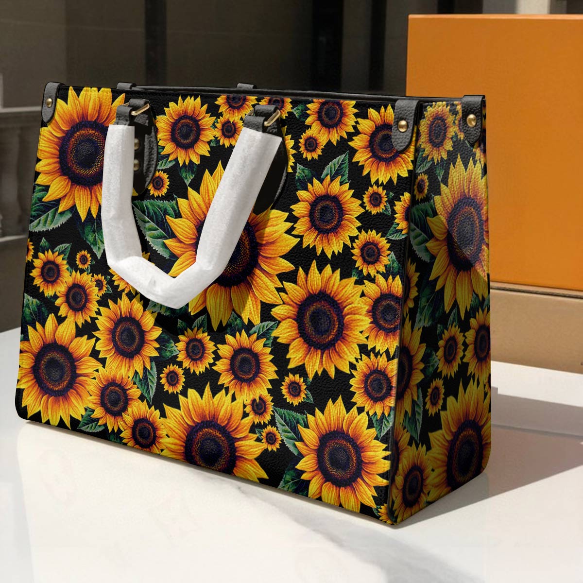 Lorva Sunflower Leather Bag Summer Eclipse