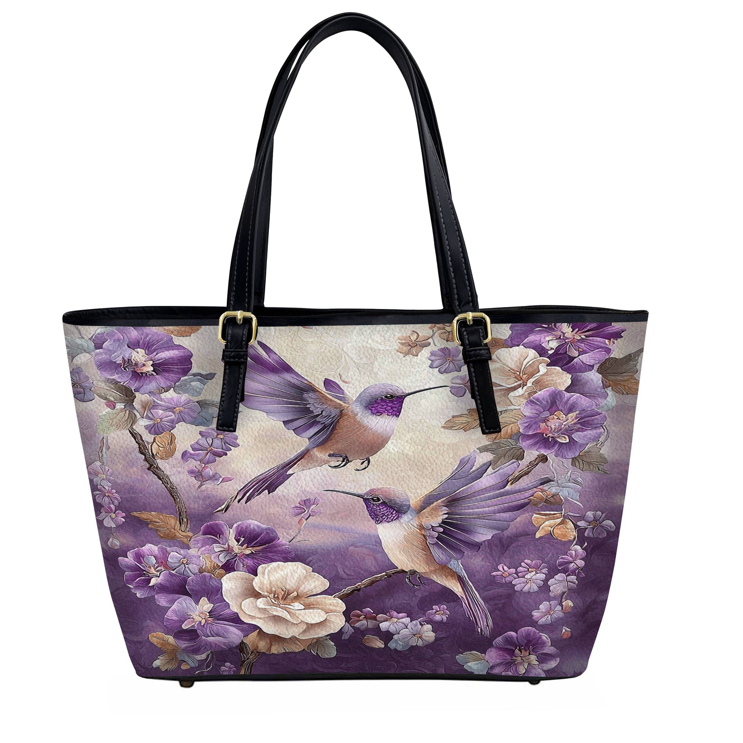Lorva Hummingbird Leather Tote Bag Wings of Serenity