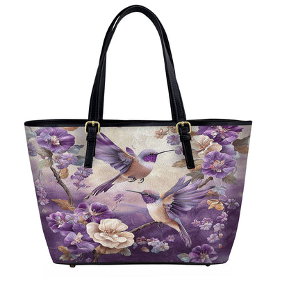 Lorva Hummingbird Leather Tote Bag Wings of Serenity