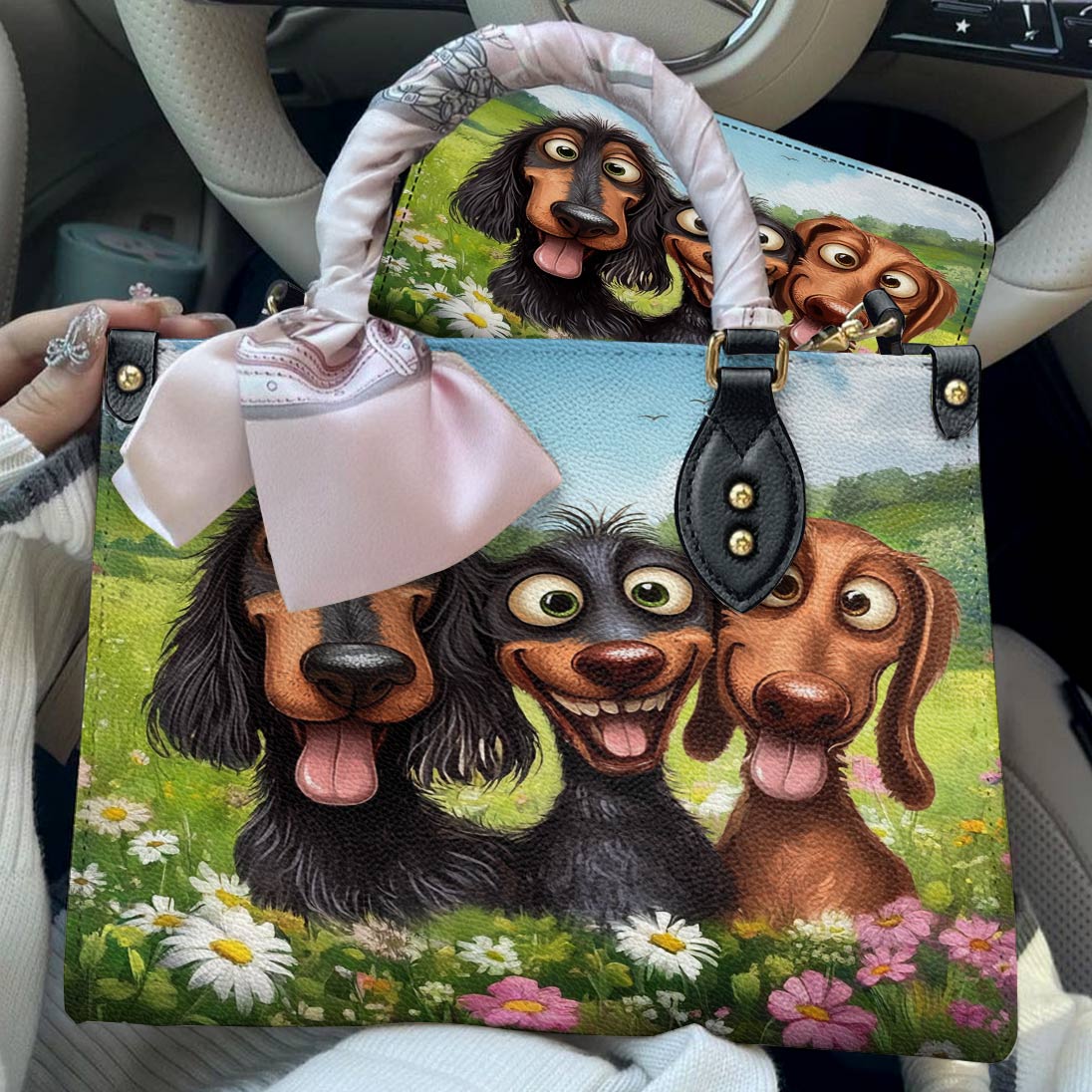 Lorva Leather Bag Dachshund Giggles