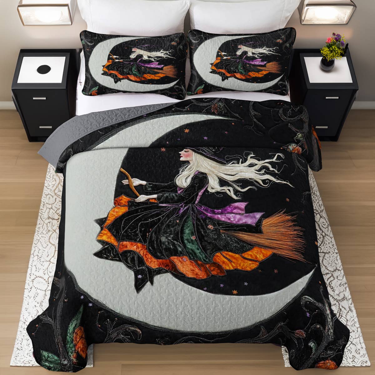 Witch Lorva All Season Quilt 3-Piece Set Mystic Moon Witch