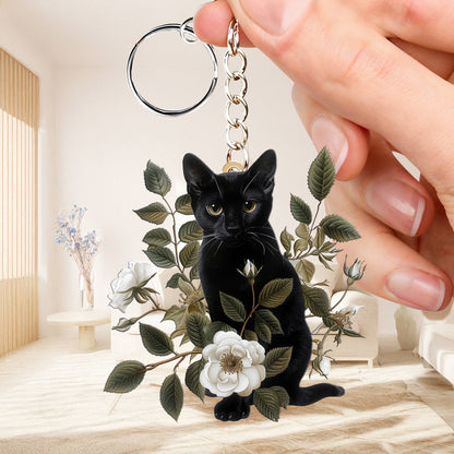 Lorva Keychain Mystical Black Cat