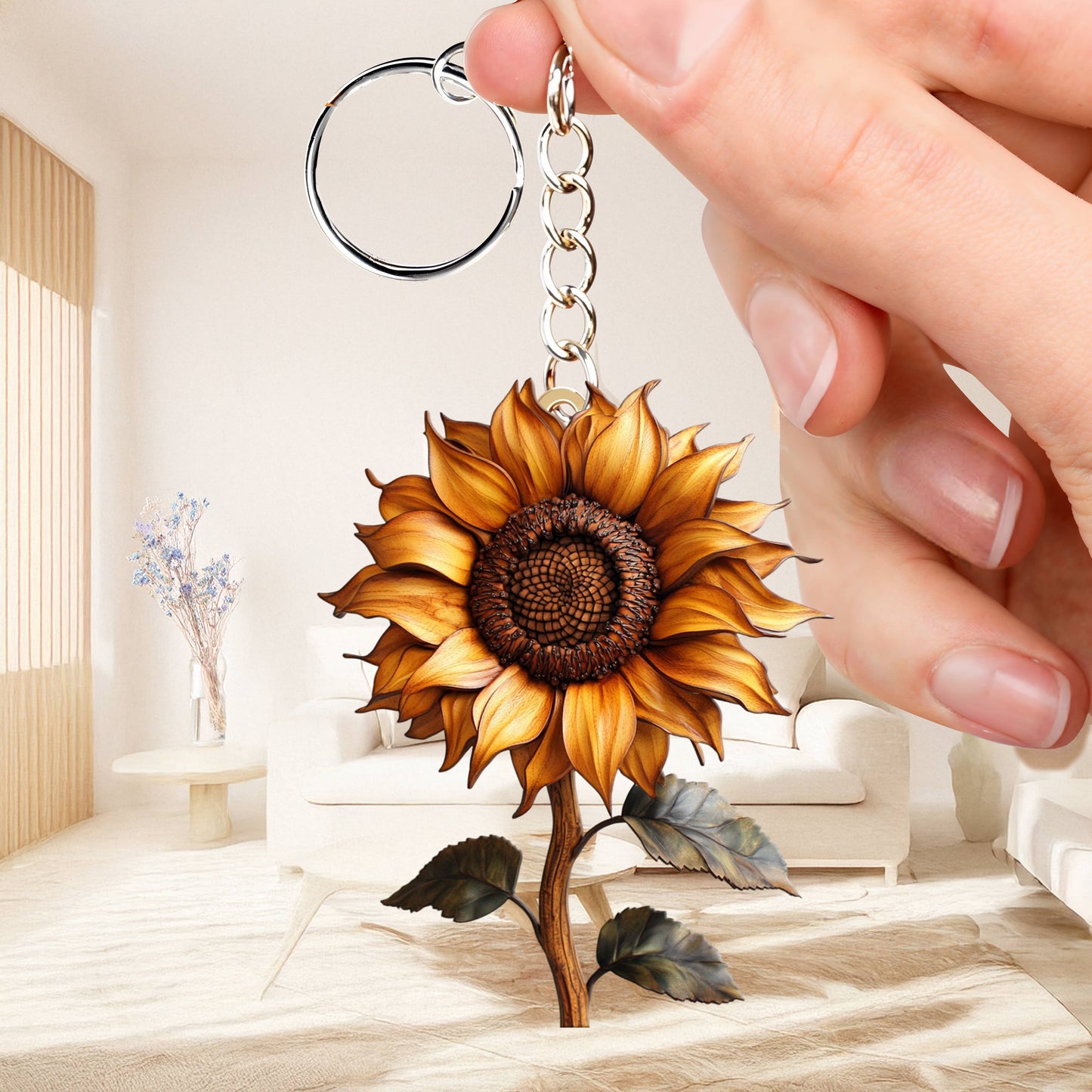 Lorva Keychain Hope Love Sunflower