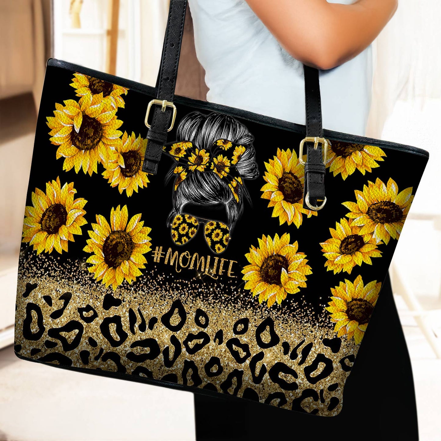 Lorva Sunflower Leather Tote Bag Charming Momlife