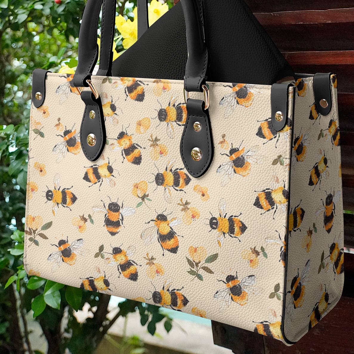 Lorva Standard Version Leather Bag Floral Bee Lovely