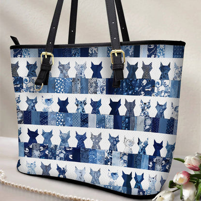 Lorva Leather Tote Bag Patchwork Purrs
