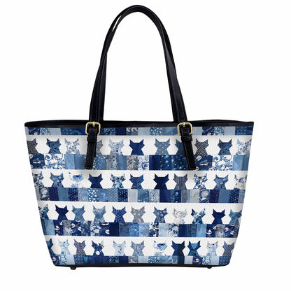 Lorva Leather Tote Bag Patchwork Purrs