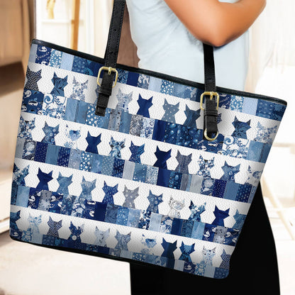 Lorva Leather Tote Bag Patchwork Purrs