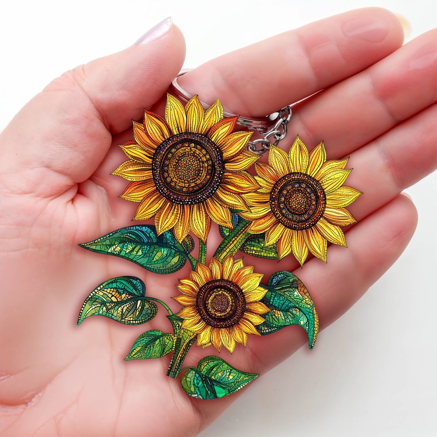 Lorva Sunflower Keychain My Family