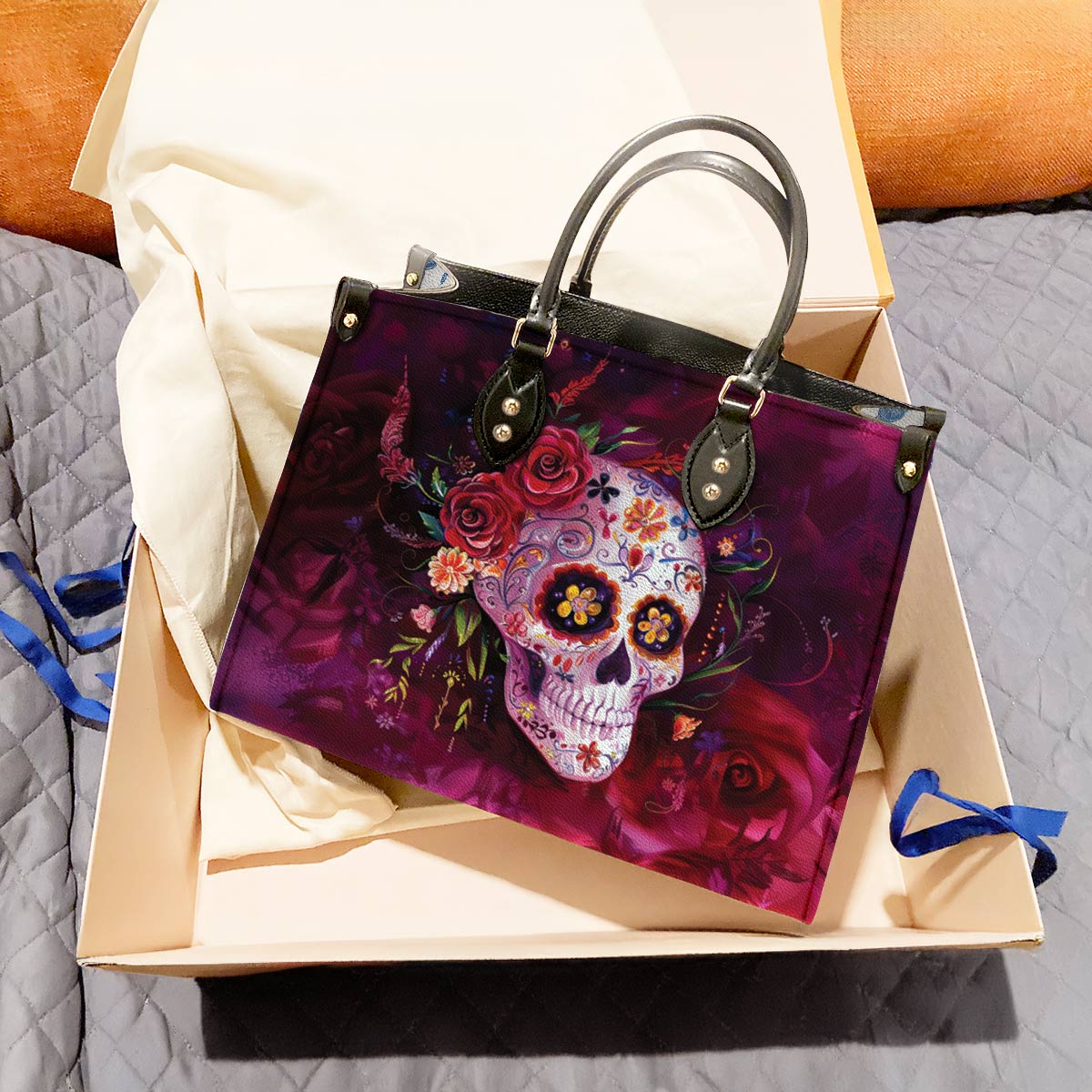 Lorva Leather Bag Gentle Sugar Skull