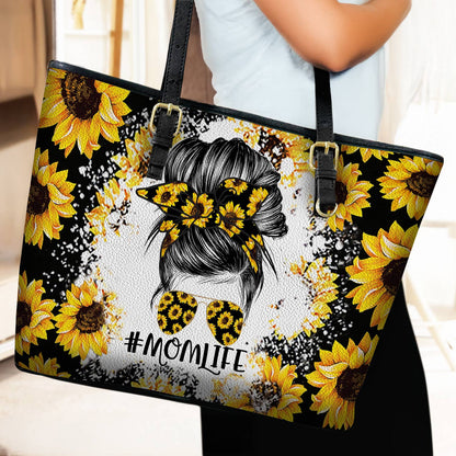 Lorva Sunflower Leather Tote Bag Momlife