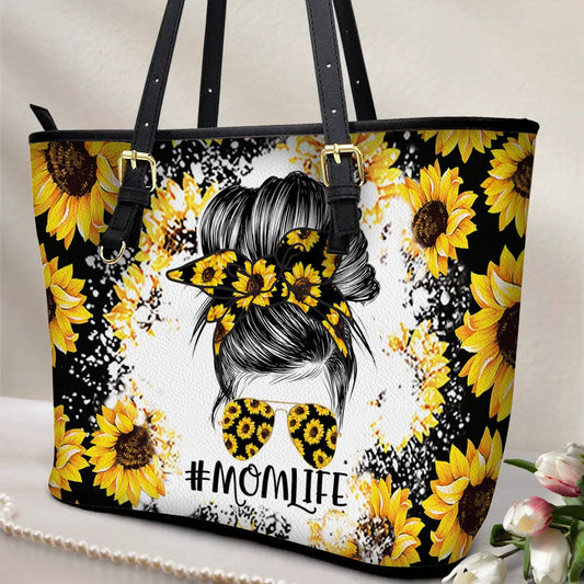 Lorva Sunflower Leather Tote Bag Momlife