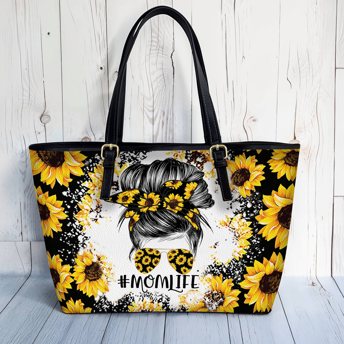 Lorva Sunflower Leather Tote Bag Momlife