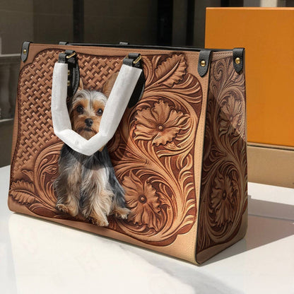 Lorva Leather Bag Yorkie Blossom Charm