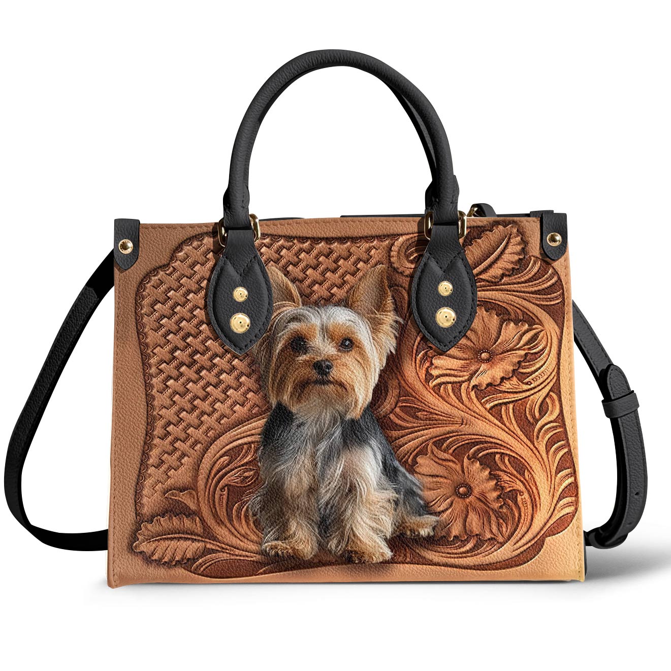 Lorva Leather Bag Yorkie Blossom Charm