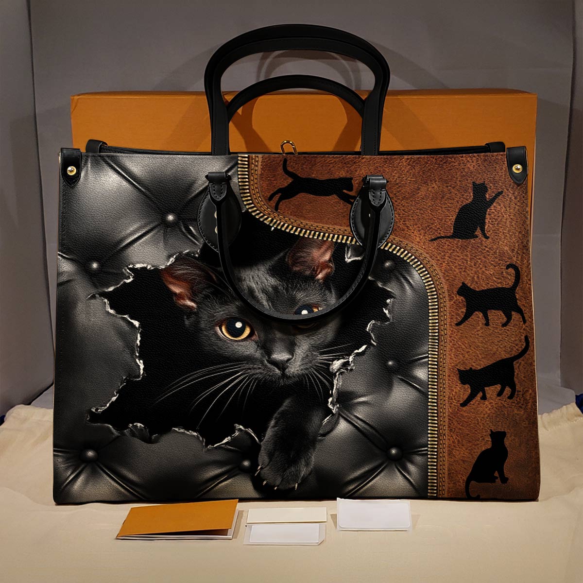 Lorva Leather Bag Gorgeous Black Cat