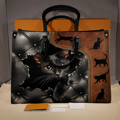 Lorva Leather Bag Gorgeous Black Cat