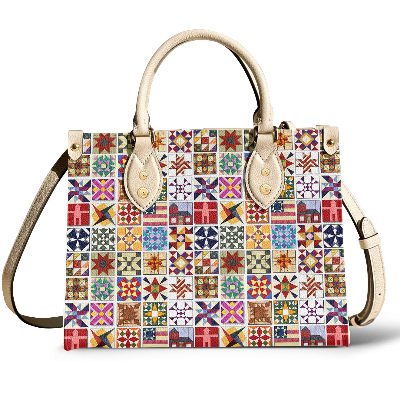 Lorva Leather Bag Beautiful Quilt Block Symphony