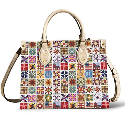 Lorva Leather Bag Beautiful Quilt Block Symphony