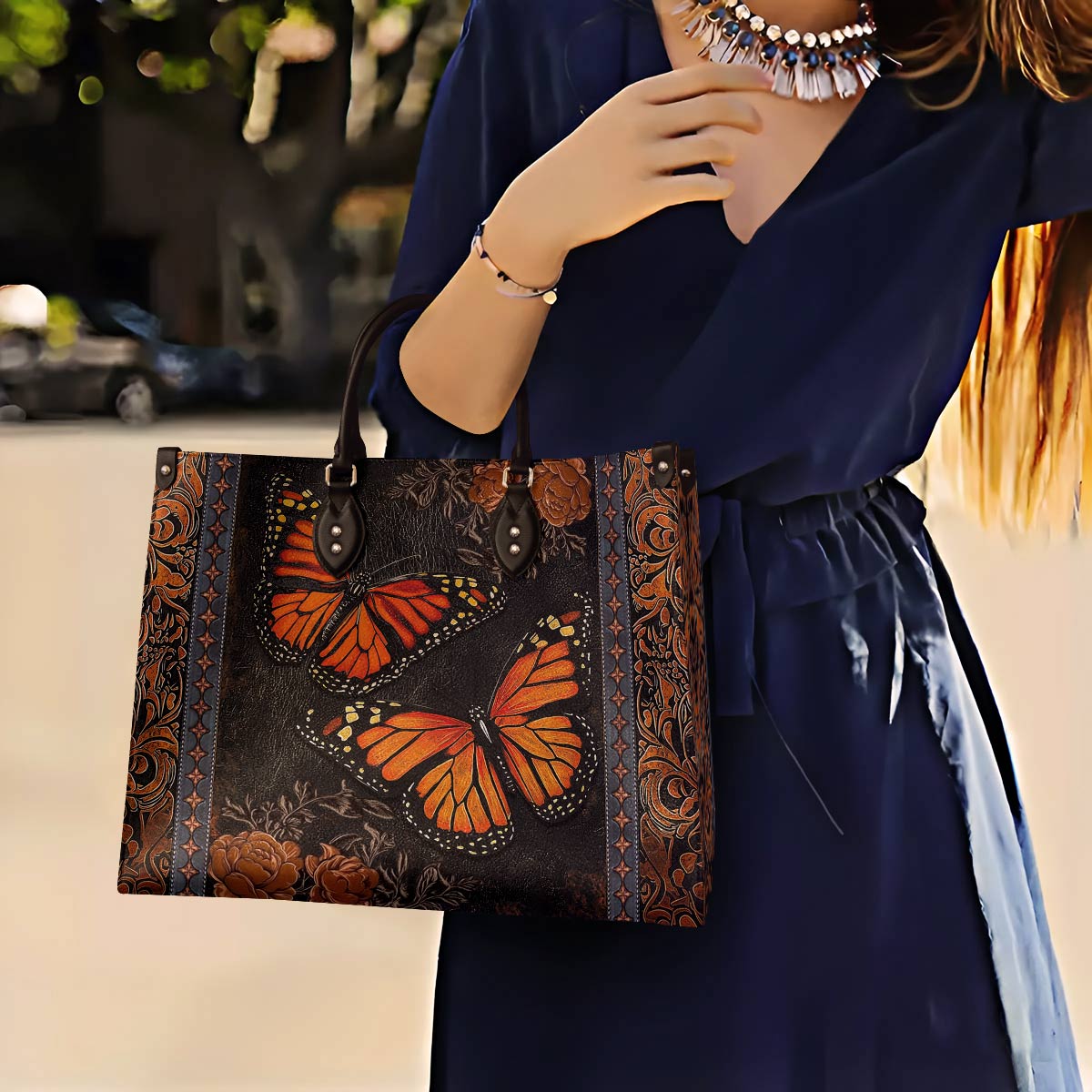 Lorva Butterfly Leather Bag Vintage Ember Wings