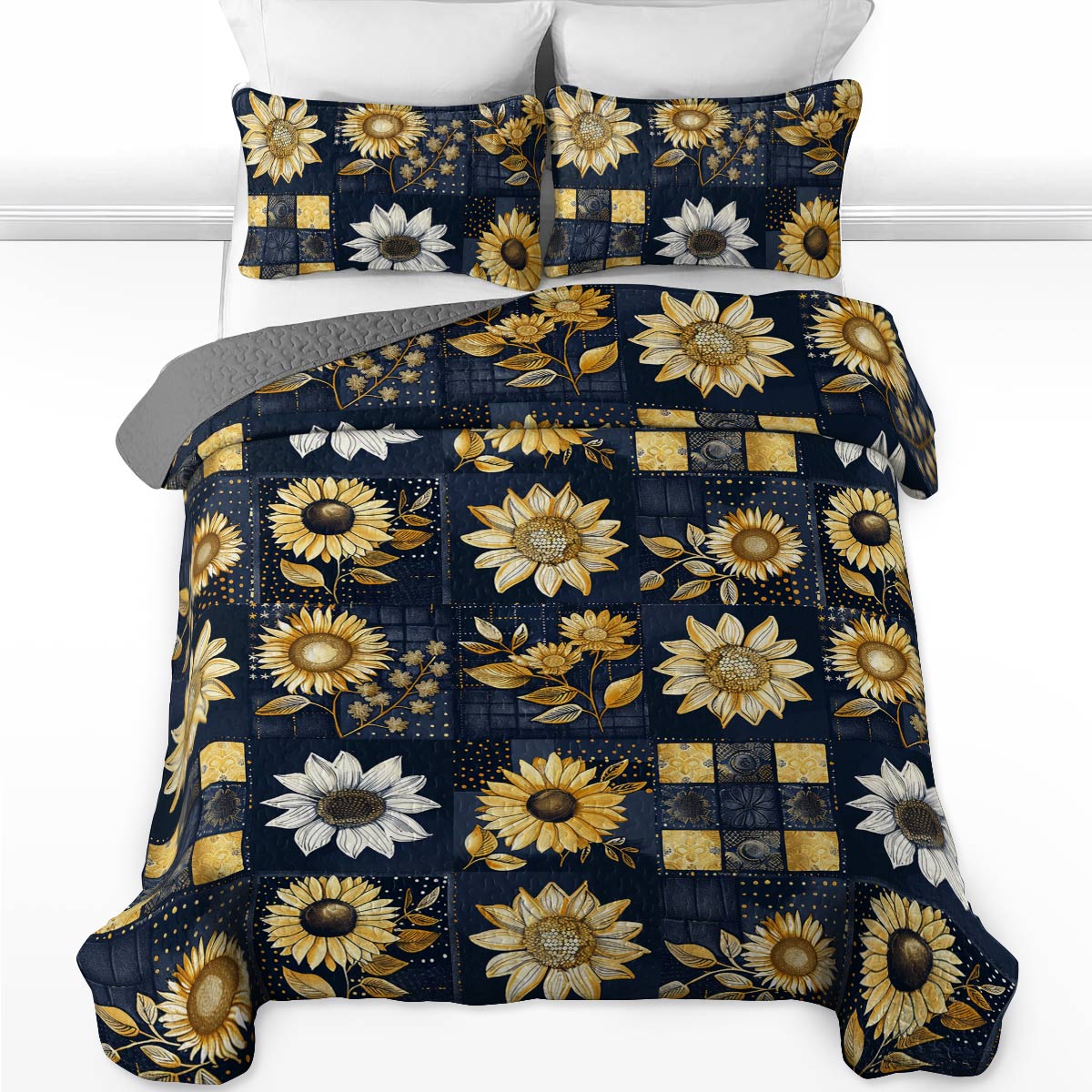 Lorva All Season Quilt 3-Piece Set Classical Sunflowers