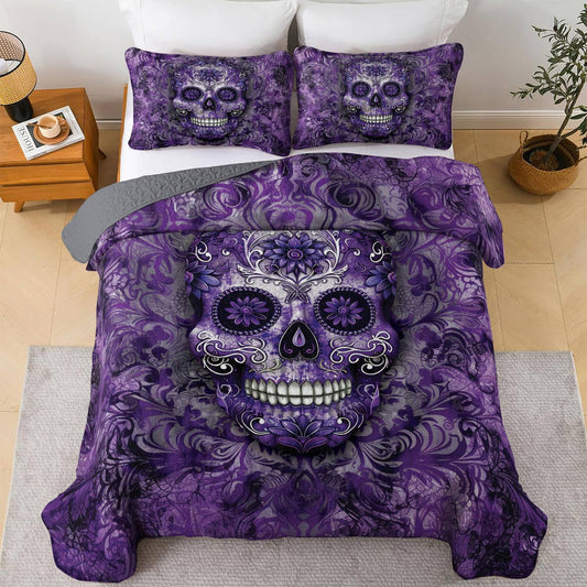Lorva All Season Quilt 3-Piece Set Gorgeous Mandala Sugar Skull