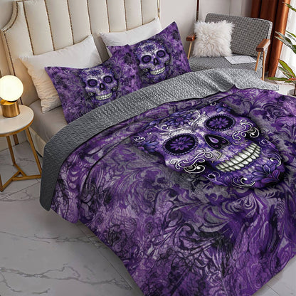 Lorva All Season Quilt 3-Piece Set Gorgeous Mandala Sugar Skull