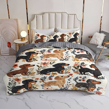 Lorva All Season Quilt 3-Piece Set Floral Wiener Wonderland