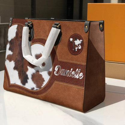 Lorva Personalized Cow Leather Bag Moo-Chic