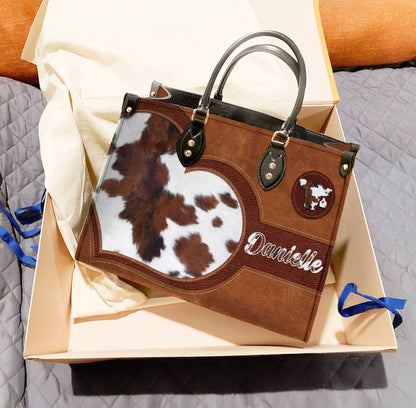 Lorva Personalized Cow Leather Bag Moo-Chic