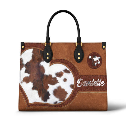 Lorva Personalized Cow Leather Bag Moo-Chic