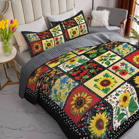 Lorva All Season Quilt 3-Piece Set Sunflower Lovely