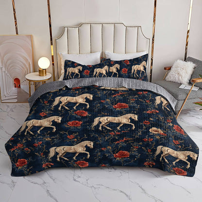 Lorva Horse All Season Quilt 3-Piece Set Mystical