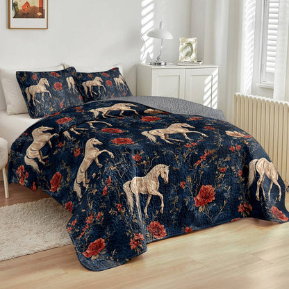 Lorva Horse All Season Quilt 3-Piece Set Mystical