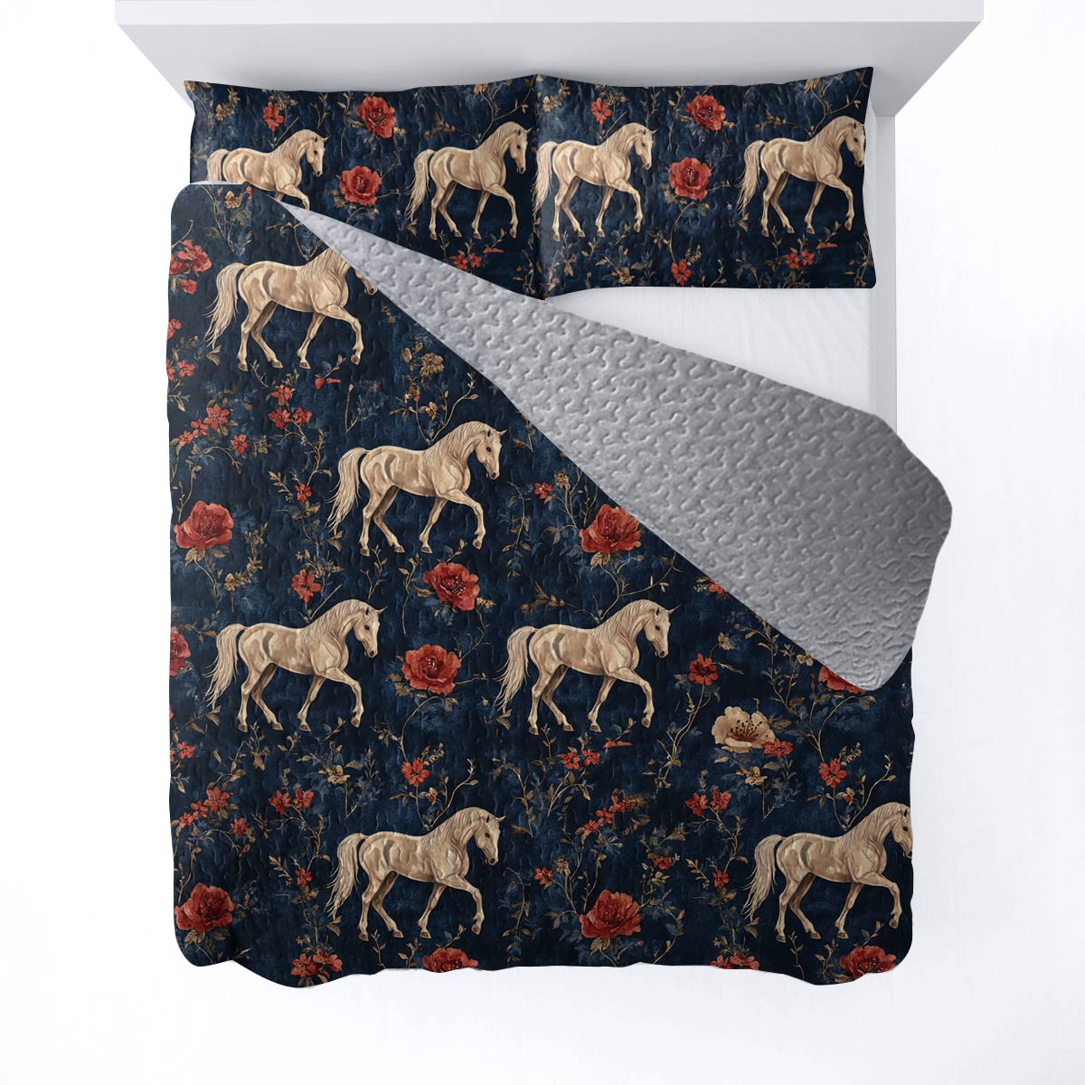 Lorva Horse All Season Quilt 3-Piece Set Mystical
