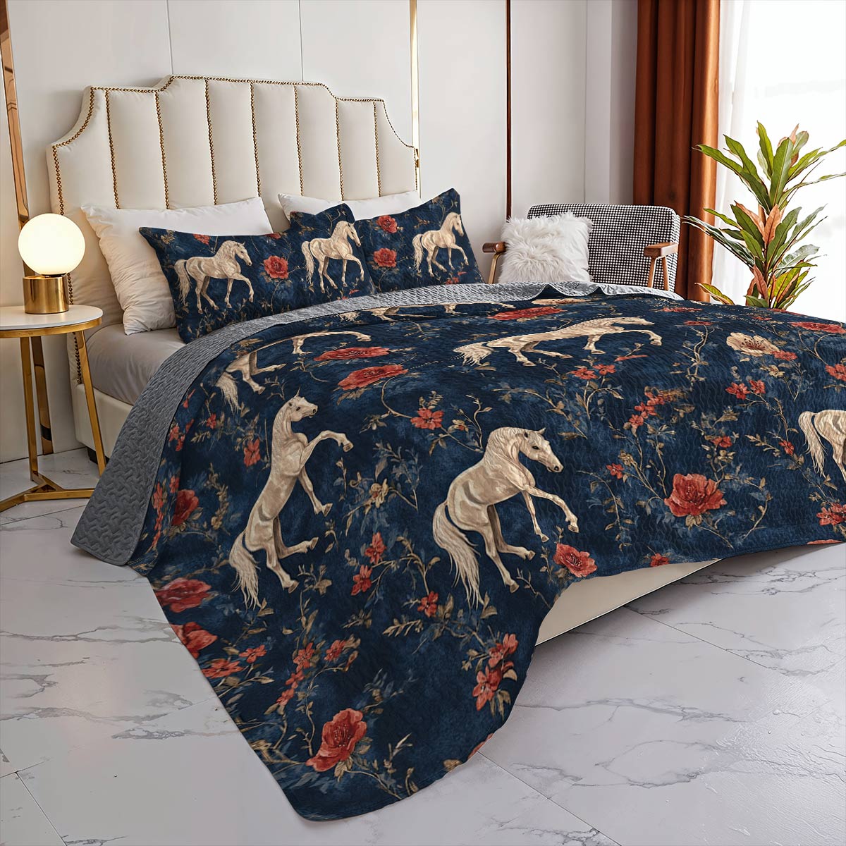 Lorva Horse All Season Quilt 3-Piece Set Mystical
